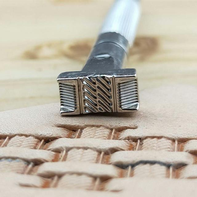 老約翰 皮雕印花工具Johnleather自產鑄造型席紋編織紋印花工具13mm*6mm-細節圖7