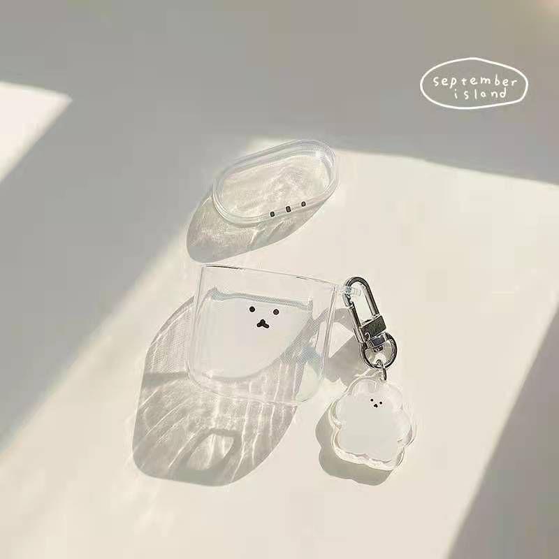 新款 透明小熊AirPods3 Pro 2代保護套1代蘋果 藍牙耳機套 矽膠防摔保護套 耳機殼男女生用 禮物-細節圖3