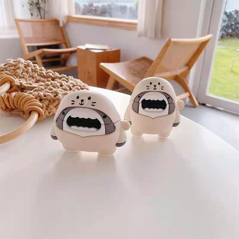 AirPods3 帽子大白鯊Pro 2保護套 3代 2代 1代藍牙藍牙耳機保護套 耳機殼 矽膠軟殼 防摔套 生日禮物-細節圖5