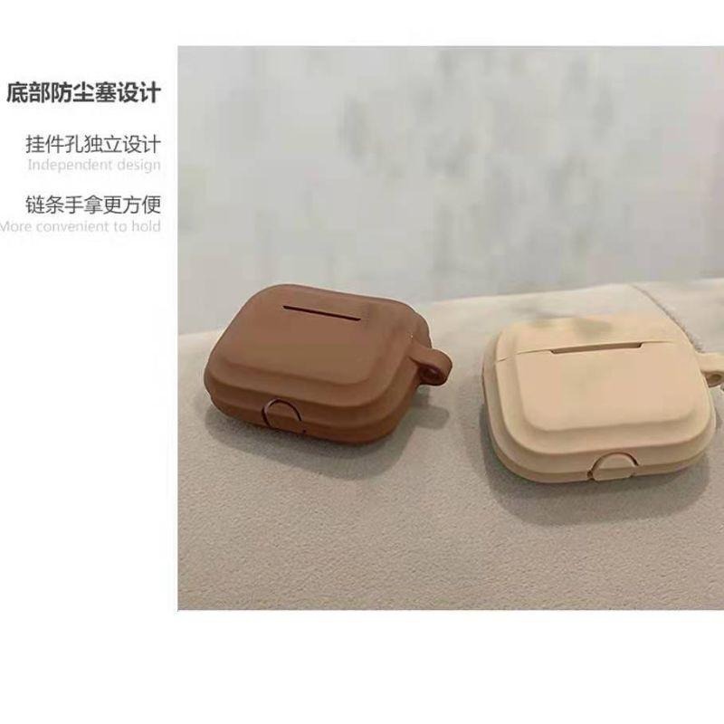 【熱銷款】梯形咖啡/奶色AirPods 3代 pro 2保護套 1代 2代 藍芽耳機保護套 耳機殼 矽膠套 禮物-細節圖3
