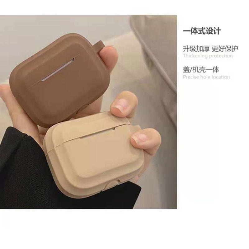 【熱銷款】梯形咖啡/奶色AirPods 3代 pro 2保護套 1代 2代 藍芽耳機保護套 耳機殼 矽膠套 禮物-細節圖4