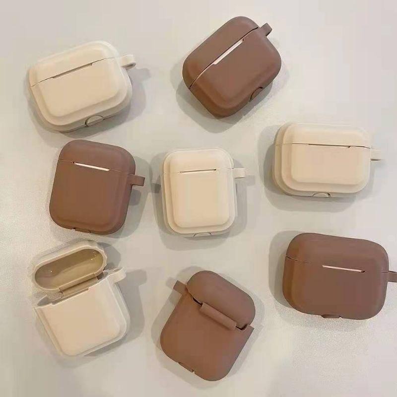 【熱銷款】梯形咖啡/奶色AirPods 3代 pro 2保護套 1代 2代 藍芽耳機保護套 耳機殼 矽膠套 禮物-細節圖5