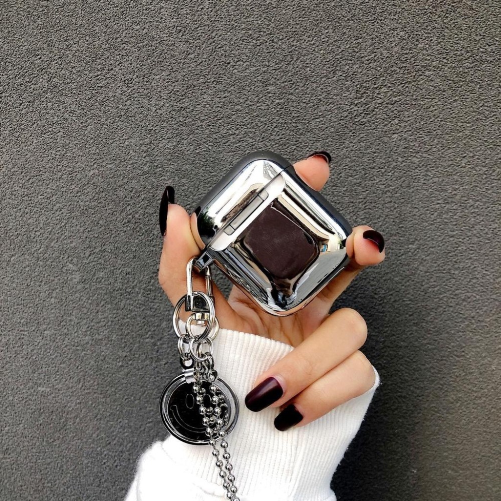 高檔電鍍可愛笑臉AirPods Pro 2 3代 2代保護套 1代蘋果pro耳機套 藍牙耳機殼 創意 生日禮物 批發-細節圖5