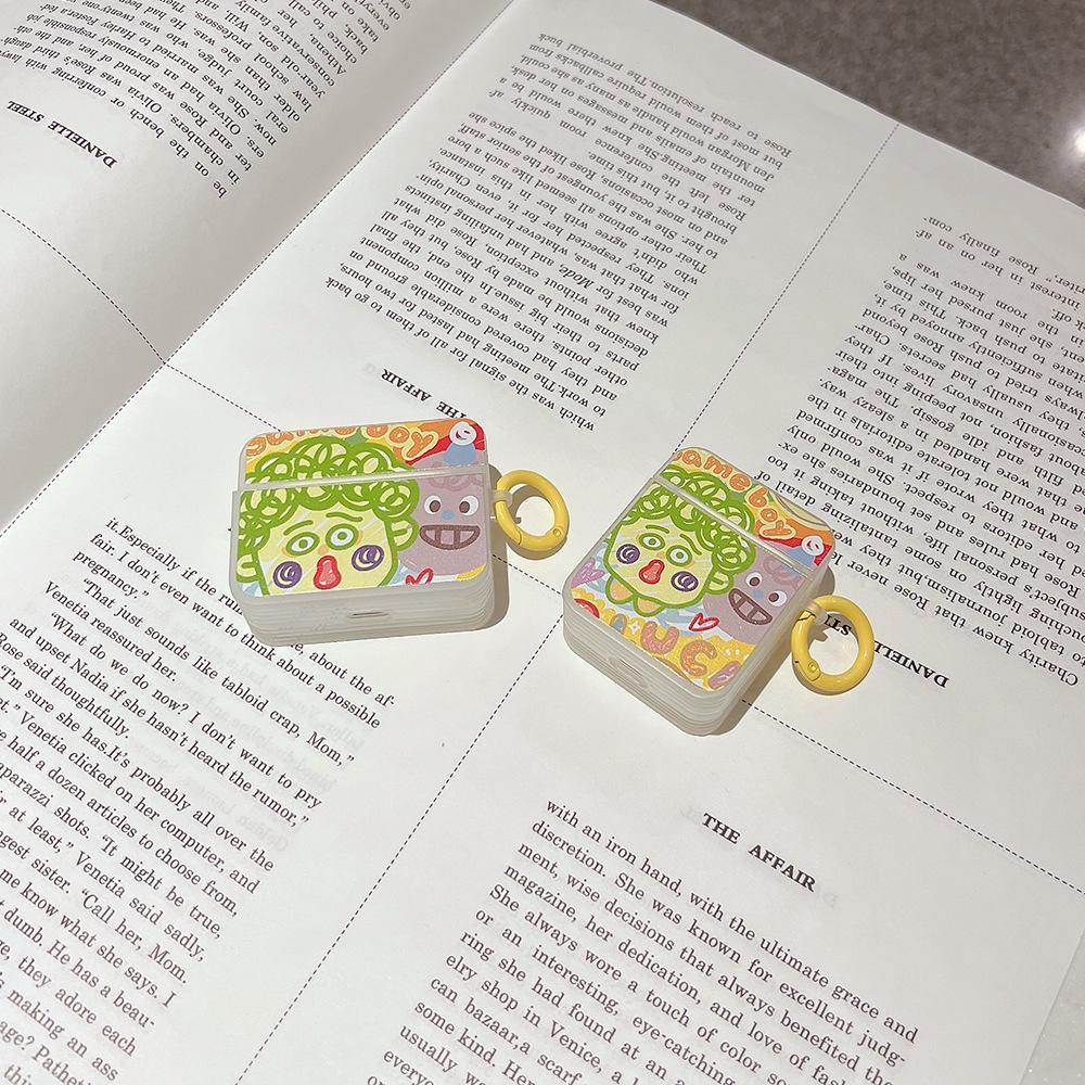 塗鴉小男生方形AirPods 3代 Pro 2代保護套 1代蘋果pro耳機套矽膠防摔保護 藍牙耳機殼 創意女生 禮物-細節圖5