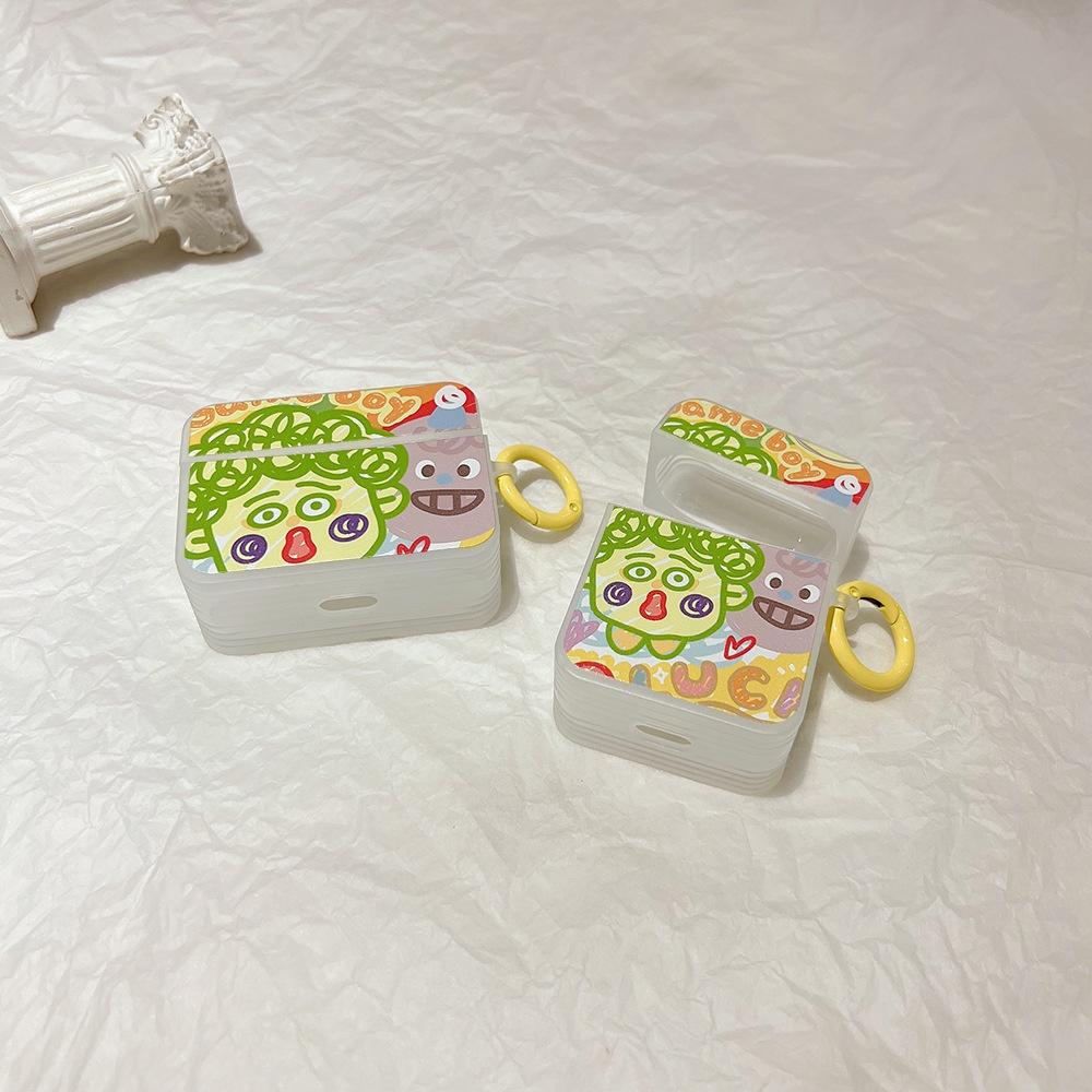 塗鴉小男生方形AirPods 3代 Pro 2代保護套 1代蘋果pro耳機套矽膠防摔保護 藍牙耳機殼 創意女生 禮物-細節圖6