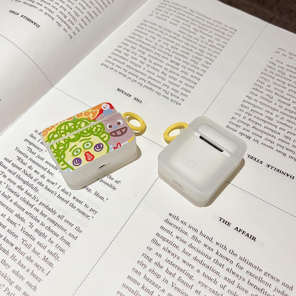 塗鴉小男生方形AirPods 3代 Pro 2代保護套 1代蘋果pro耳機套矽膠防摔保護 藍牙耳機殼 創意女生 禮物-細節圖7