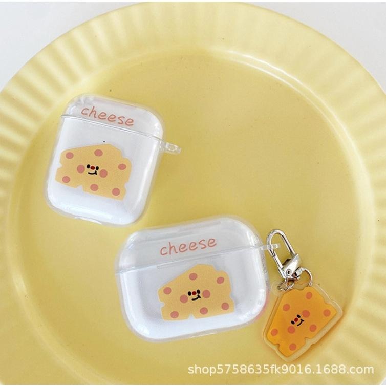 AirPods3 透明奶酪 pro2 保護套 3代 1代 2代 藍牙藍芽耳機保護套 耳機殼 矽膠套 防摔套 生日禮物批發-細節圖2