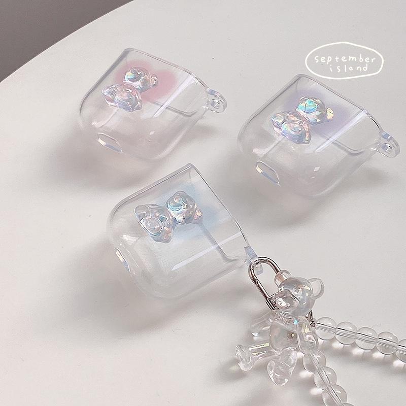 透明立體愛心小熊AirPods3 保護套 AirPods Pro 2保護套 3代 2代 1代 蘋果 保護套 耳機殼 禮物-細節圖8