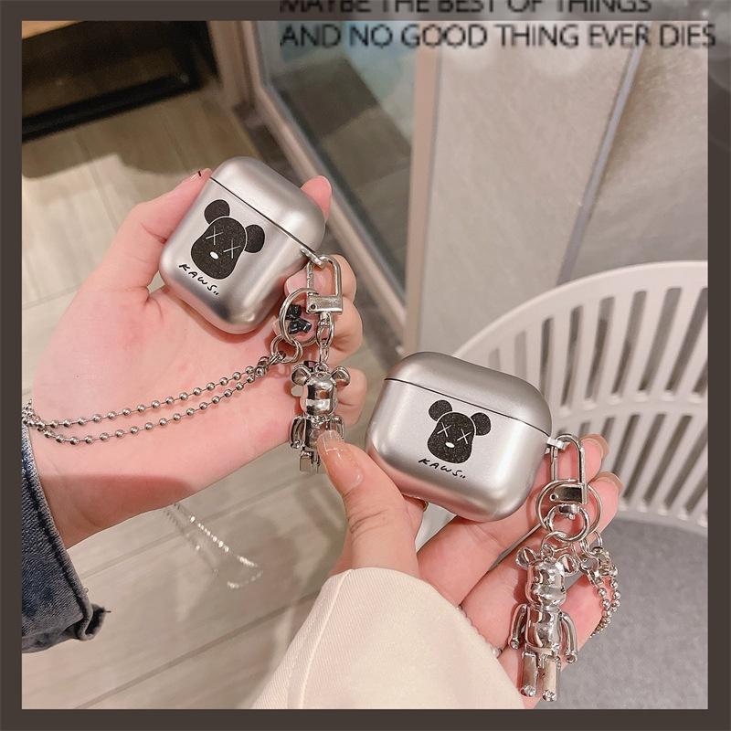 新款 電鍍啞光熊頭AirPods3 pro2 保護套 2 1 3代蘋果 耳機保護套 耳機殼 藍牙 藍芽耳機套 生日禮物-細節圖3