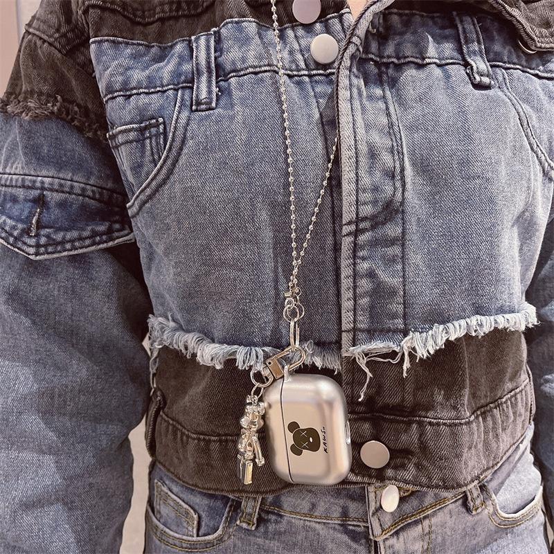 新款 電鍍啞光熊頭AirPods3 pro2 保護套 2 1 3代蘋果 耳機保護套 耳機殼 藍牙 藍芽耳機套 生日禮物-細節圖6