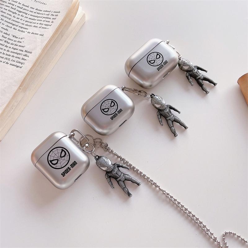 電鍍啞光歐美蛛人AirPods3 保護套 Pro2 保護套 2代1代蘋果 耳機保護套 耳機殼 藍牙 藍芽耳機套 生日禮物-細節圖3