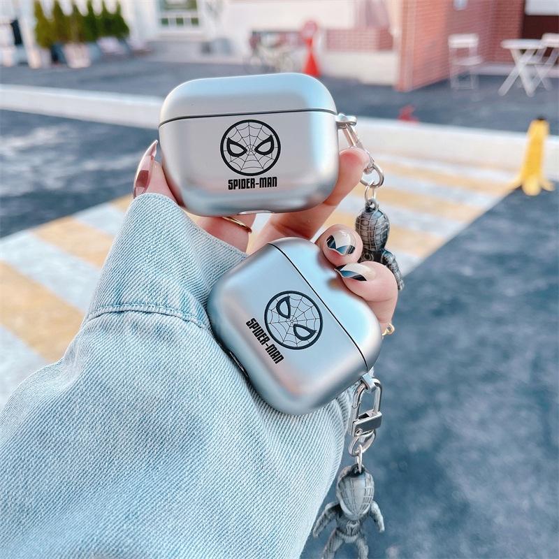 電鍍啞光歐美蛛人AirPods3 保護套 Pro2 保護套 2代1代蘋果 耳機保護套 耳機殼 藍牙 藍芽耳機套 生日禮物-細節圖4