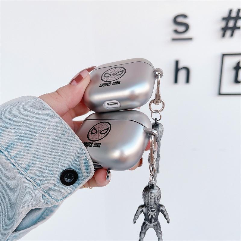 電鍍啞光歐美蛛人AirPods3 保護套 Pro2 保護套 2代1代蘋果 耳機保護套 耳機殼 藍牙 藍芽耳機套 生日禮物-細節圖7