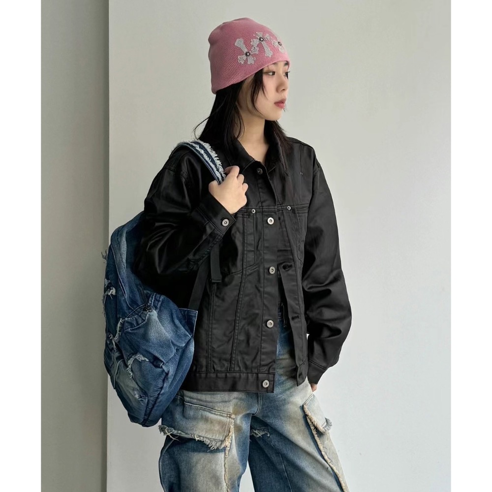 牛仔鬚布後背包-細節圖3