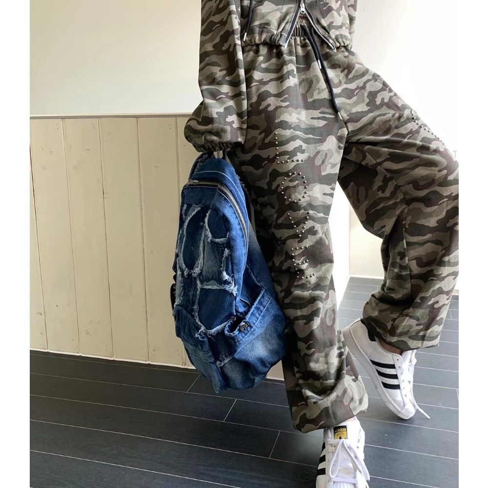 牛仔鬚布後背包-細節圖8