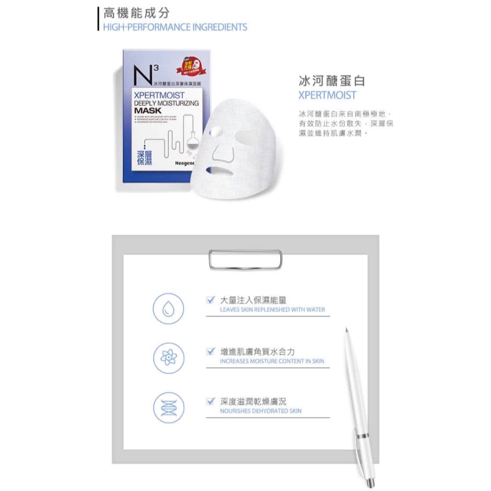 《ㄚ亭愛團購》🔥現貨🔥Neogence 霓淨思 N3高機能面膜(冰河醣/熊果素/深海藍藻/杏仁酸/茶樹)-細節圖2