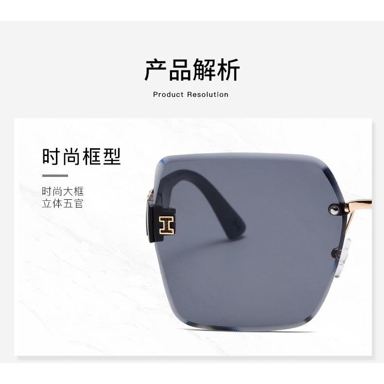 2025 新款時尚 贈送眼鏡盒  切邊 太陽眼鏡 網紅同款 抖音直播 墨鏡 防紫外線 太陽眼鏡 海邊 贈送眼鏡盒!-細節圖5