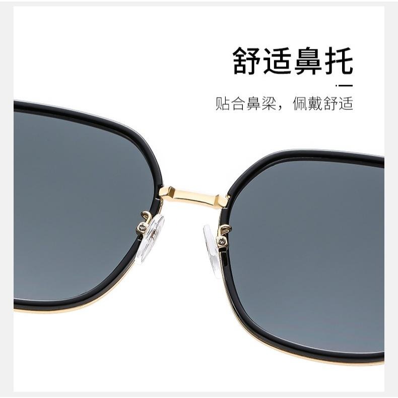 新款 2025 時尚 贈送眼鏡盒 墨鏡女 高級感 顯臉小 防紫外線 太陽眼鏡 潮流 復古 開車  海邊 贈送眼鏡盒!-細節圖7