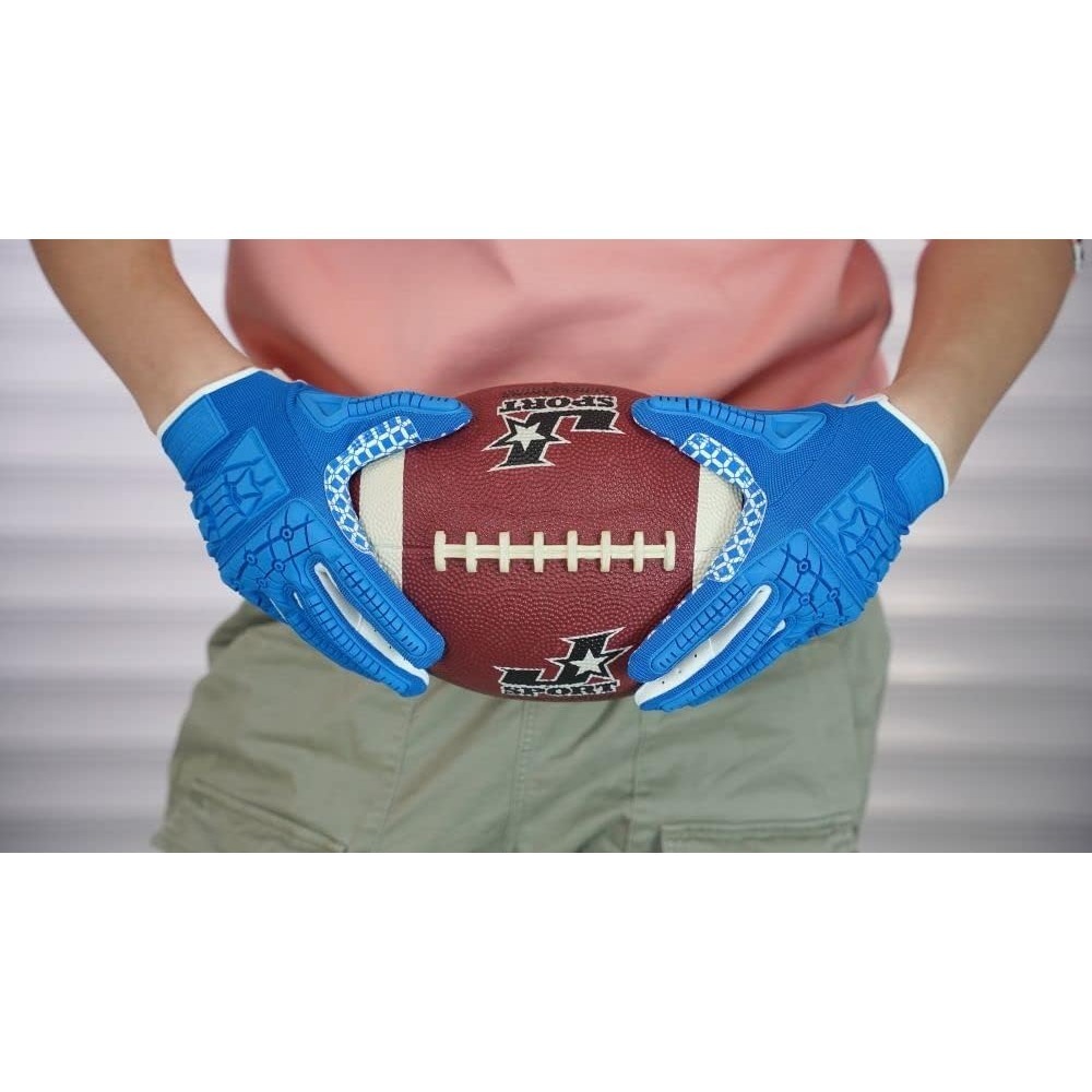 手選 Seibertron 成人-藍色 橄欖球 美式足球 前鋒手套 | 足球手套 防護手套 外接手套 防撞 耐磨 防滑-細節圖6