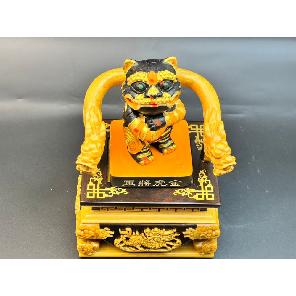 ☯眾神會廟方☯✨濟公師父開光 金虎將軍 3.6吋莆田木 虎爺 僻天虎分靈🐯-細節圖2