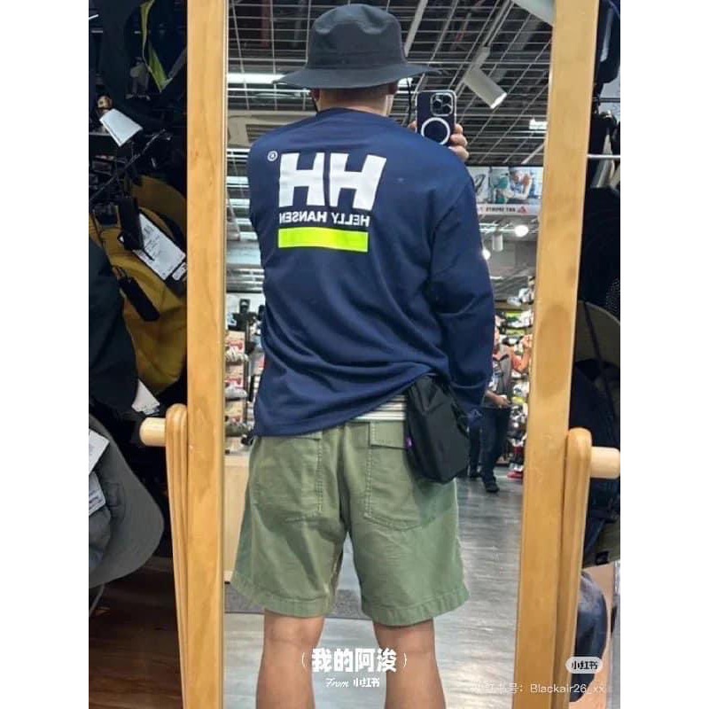 日本HH海麗漢森HH Square Logo Tee 戶外防曬透氣寬松長袖-細節圖3