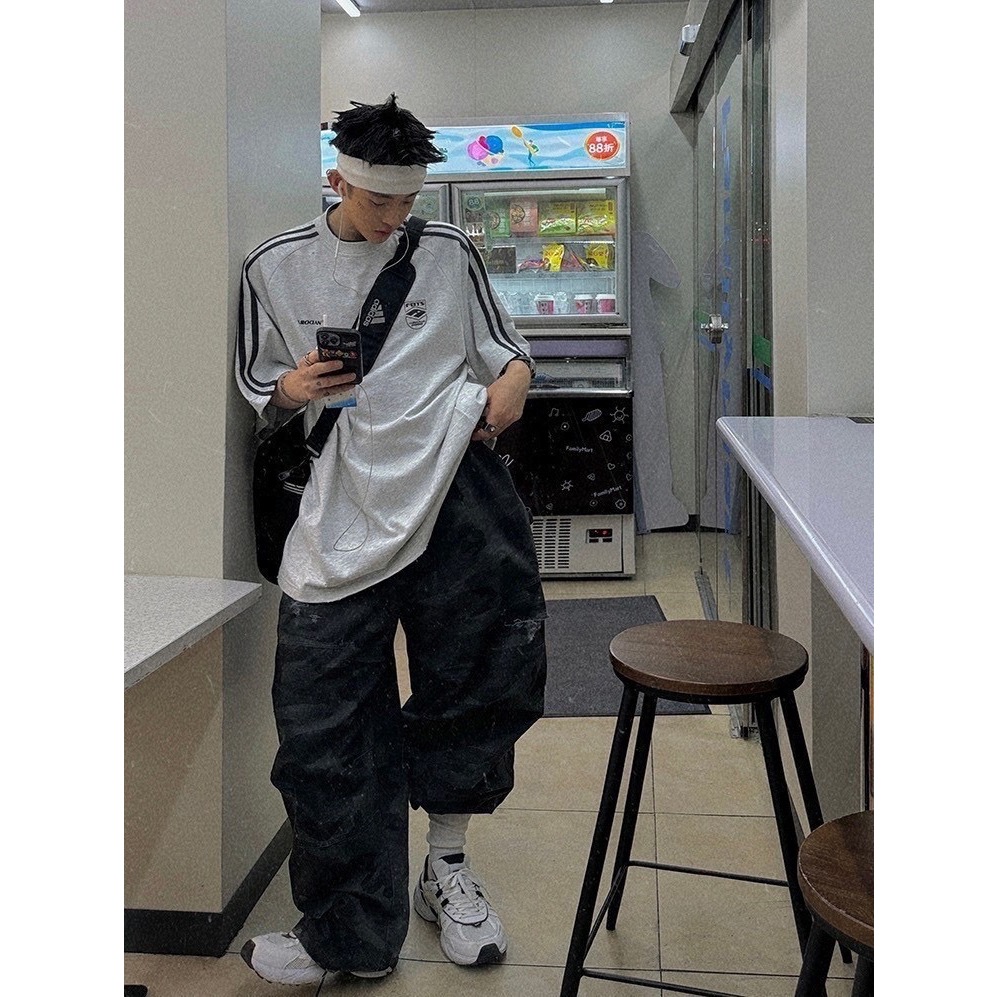 美式撞色線條刺繡短T-細節圖5