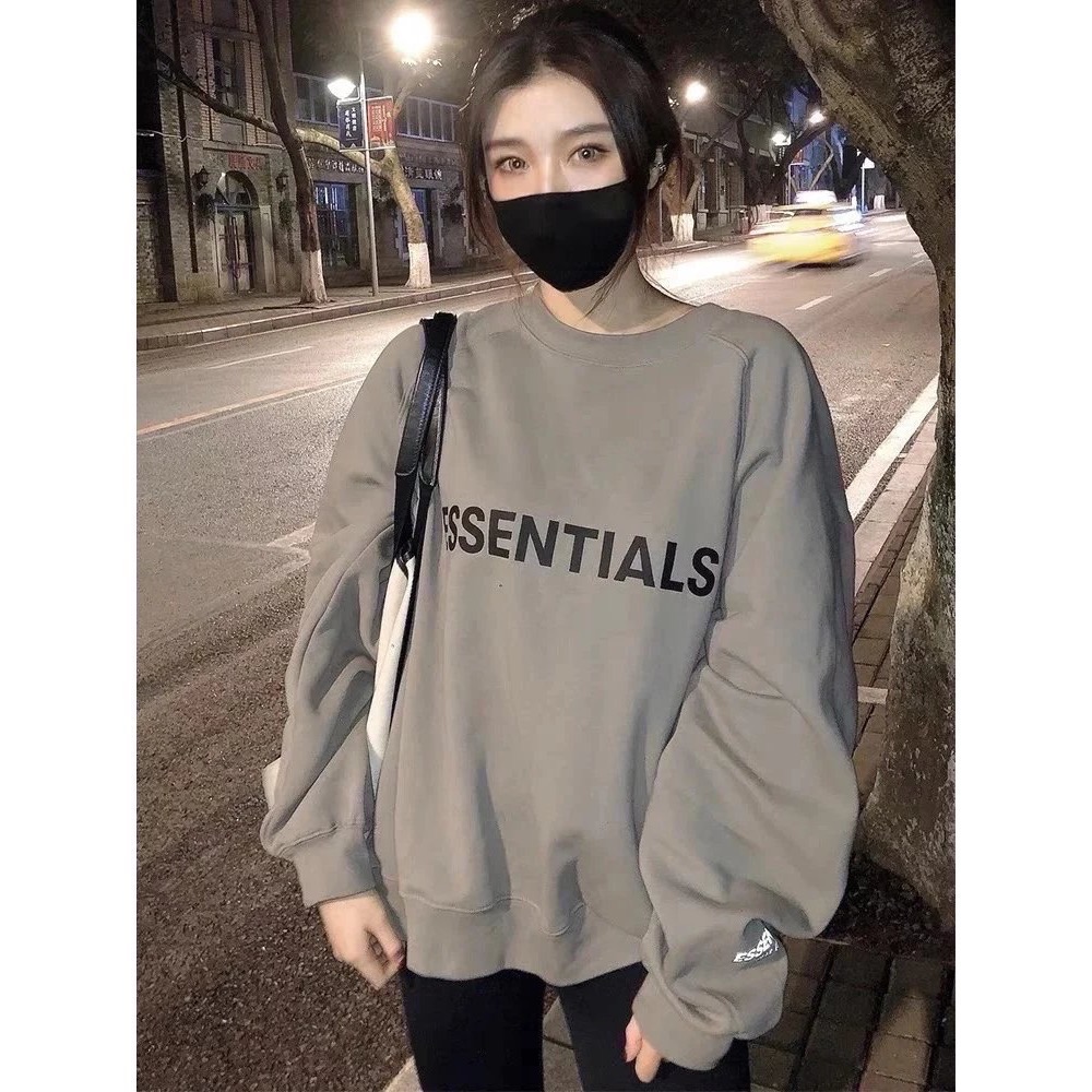 Fog 復線 Essentials 胸前硅膠字母Logo  圓領加絨衛衣 男女款-細節圖2