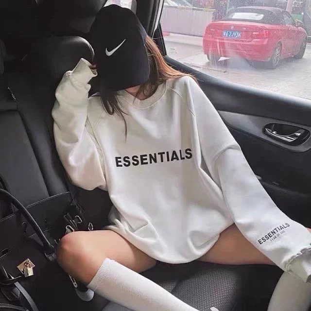 Fog 復線 Essentials 胸前硅膠字母Logo  圓領加絨衛衣 男女款-細節圖6