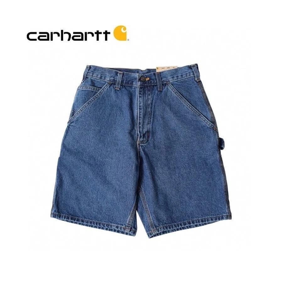 卡哈特 B28水洗做舊皮標多口袋工裝牛仔短褲五分褲-細節圖2
