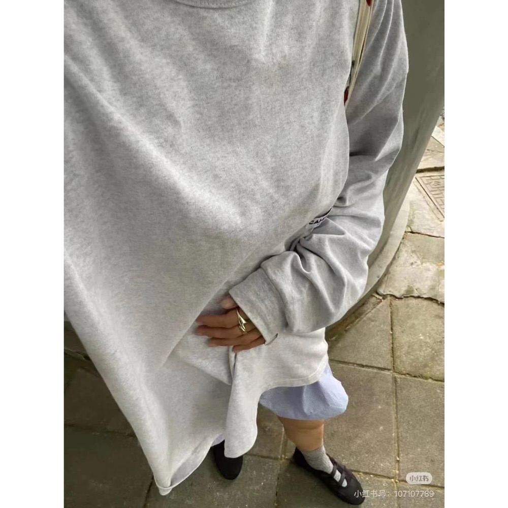 CAHLUMN 長谷川 cityboy 春秋日系長袖重磅圓領男女款長袖-細節圖2