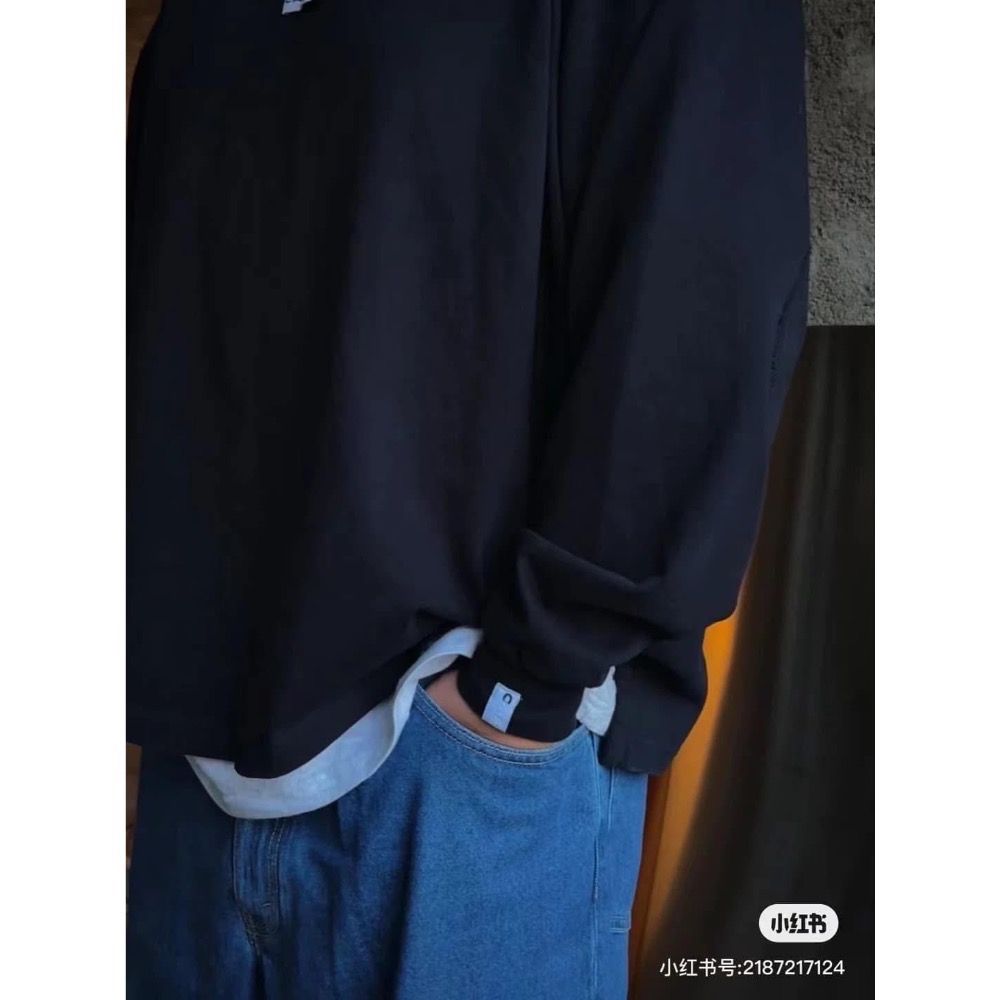 CAHLUMN 長谷川 cityboy 春秋日系長袖重磅圓領男女款長袖-細節圖4