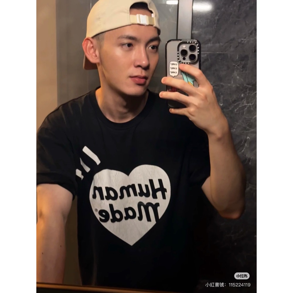 HUMAN MADE SS2中間白藍大愛心情侶款短袖T恤-細節圖2