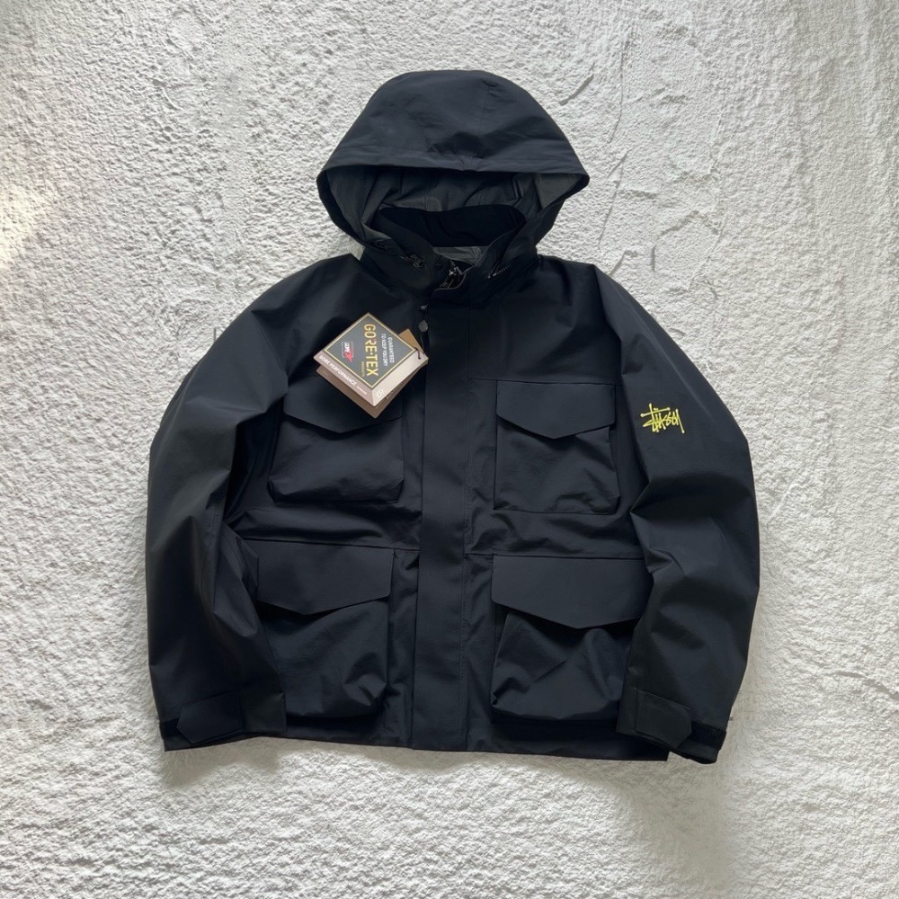 Stussy  24ss GORE-TEX M65 JACKET聯名全壓膠硬殼衝鋒衣 男女款防水滑雪服-細節圖2
