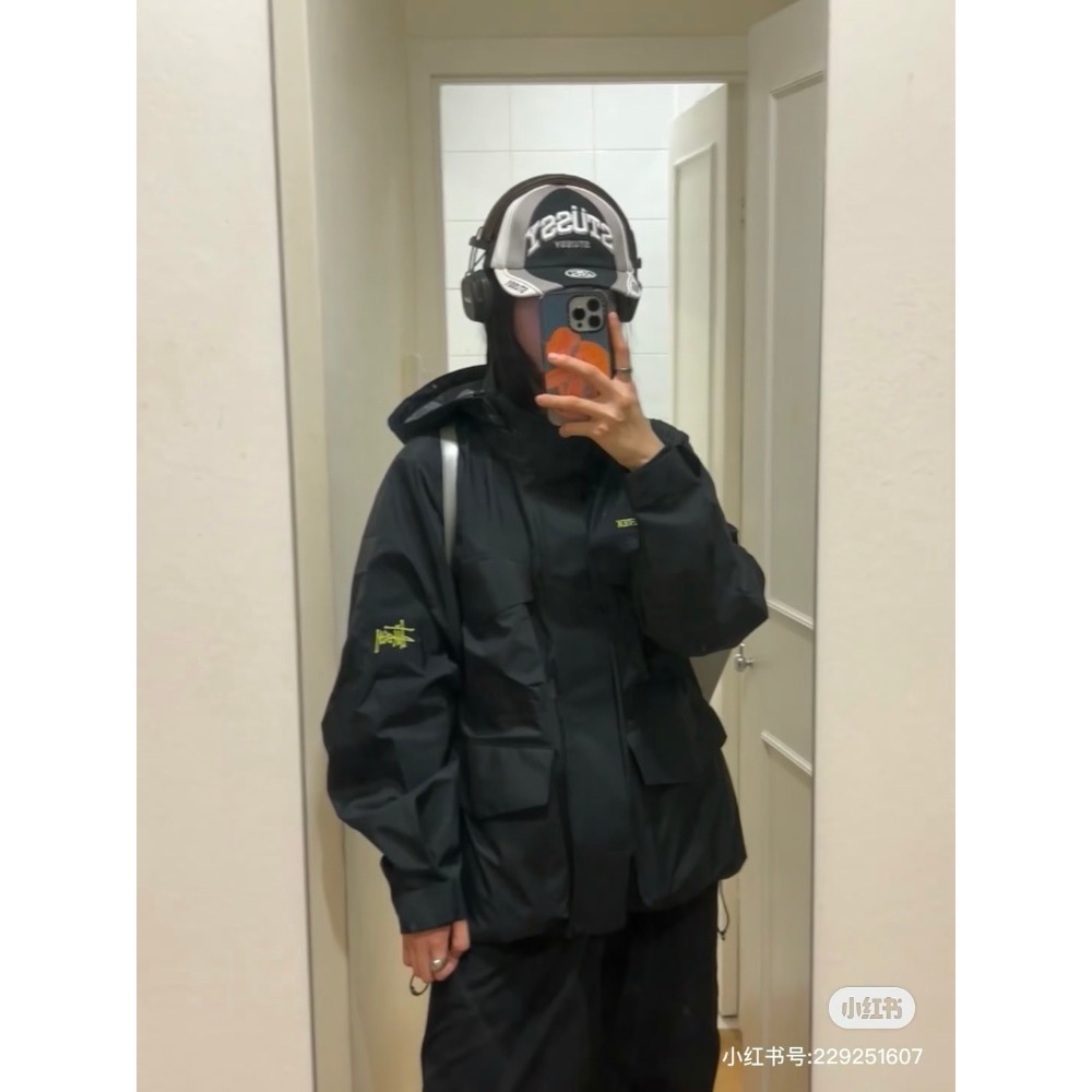 Stussy  24ss GORE-TEX M65 JACKET聯名全壓膠硬殼衝鋒衣 男女款防水滑雪服-細節圖3