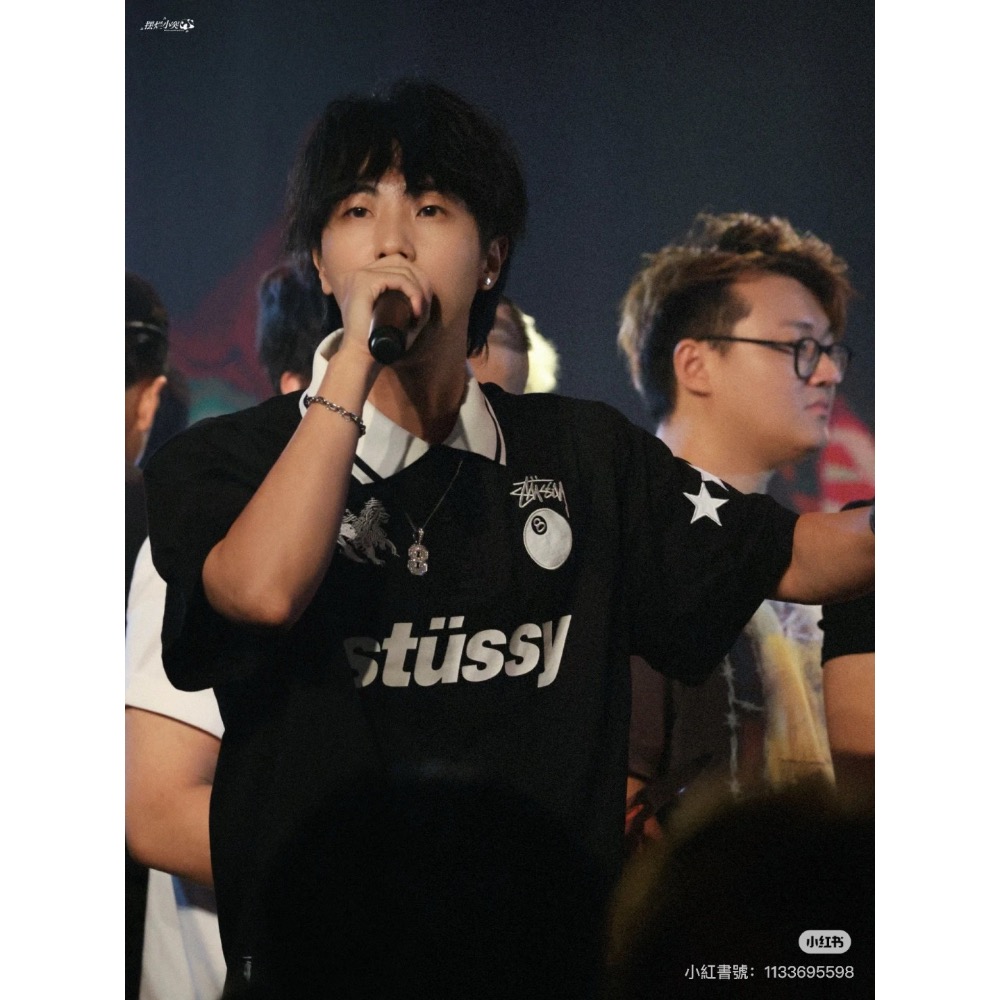 Stussy 黑8字母圖案logo印花休閒情侶寬松短袖POLO衫-細節圖7