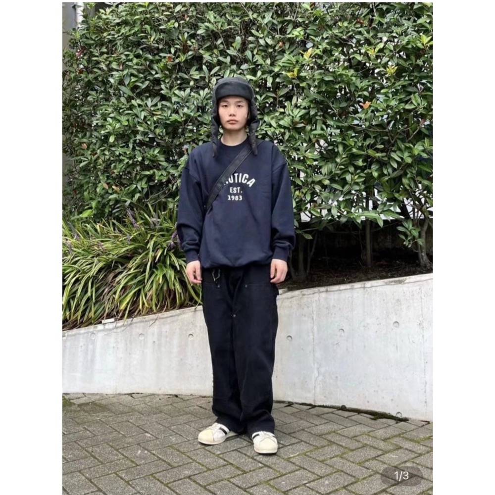 NAUTICA 長谷川監制 胸前1983毛沾刺繡  圓領衛衣 日系 CITY BOY風 男女款-細節圖2