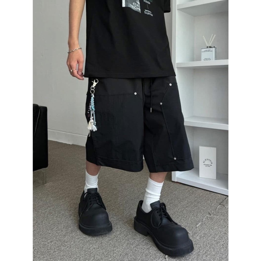 束繩拼接口袋短褲-細節圖2