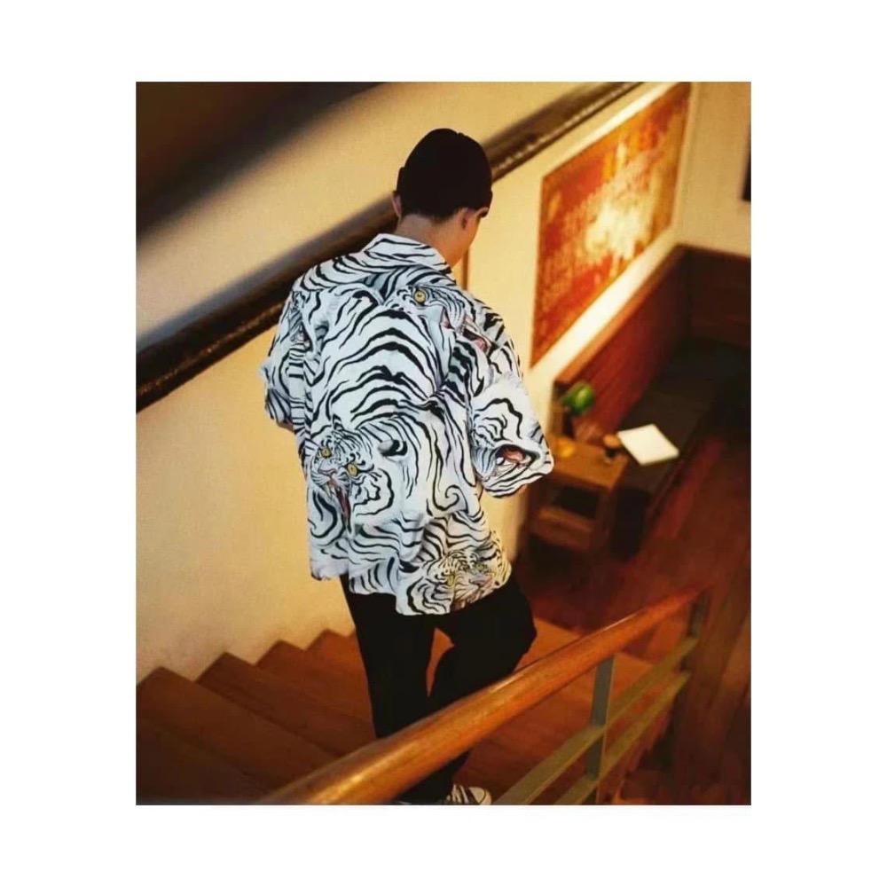 MARIA tiger stripe printed shirt 短袖襯衫 虎紋印-細節圖2