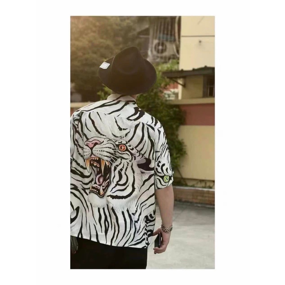 MARIA tiger stripe printed shirt 短袖襯衫 虎紋印-細節圖3