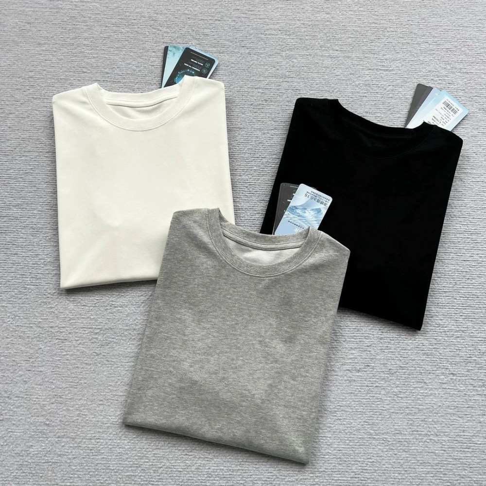 正肩版型＃【7A級抗菌涼感】很顯身材！美式打底 索羅娜速乾麵料 簡約純色 短袖T-細節圖4