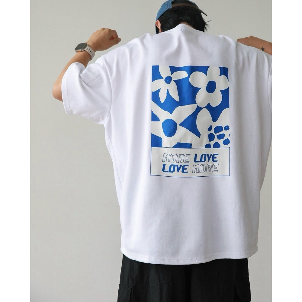 MORE LOVE花朵插畫短T-細節圖4