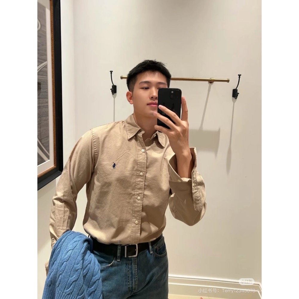 Ralph Lauren 經典四色純棉長袖襯衫 男女同款-細節圖3