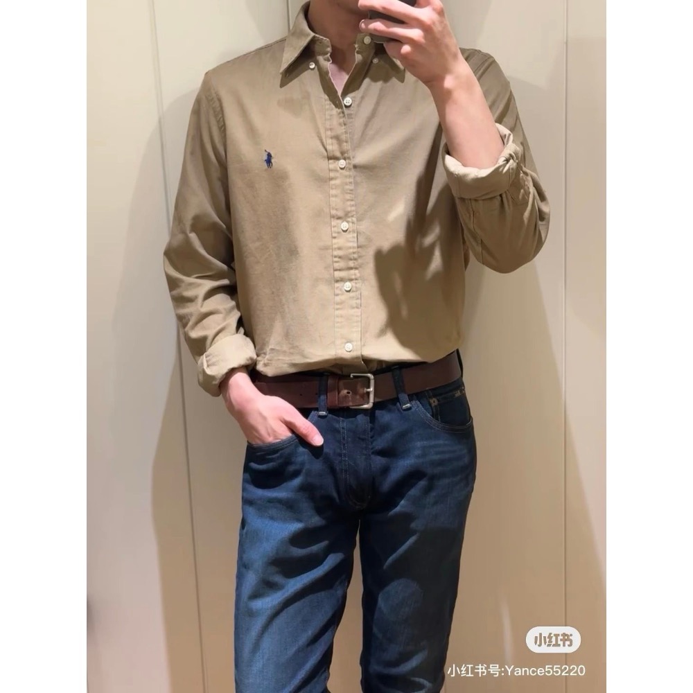 Ralph Lauren 經典四色純棉長袖襯衫 男女同款-細節圖6