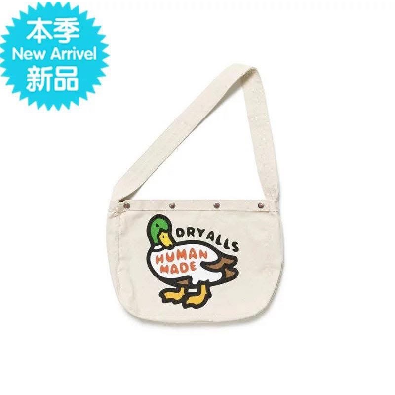 HUMAN MADE PAPERBOY BAG  鴨子法鬥小狗字母愛心雙面郵差包單肩斜挎包-細節圖3