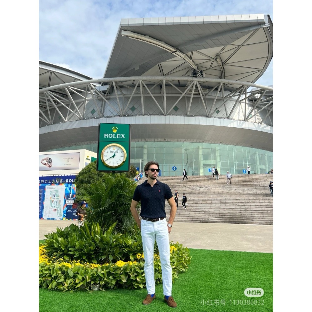 Ralph Lauren  6色經典基礎四季款 拉夫Ralph 男款POLO翻領純色小馬刺繡logo麻花針織短袖T恤-細節圖2