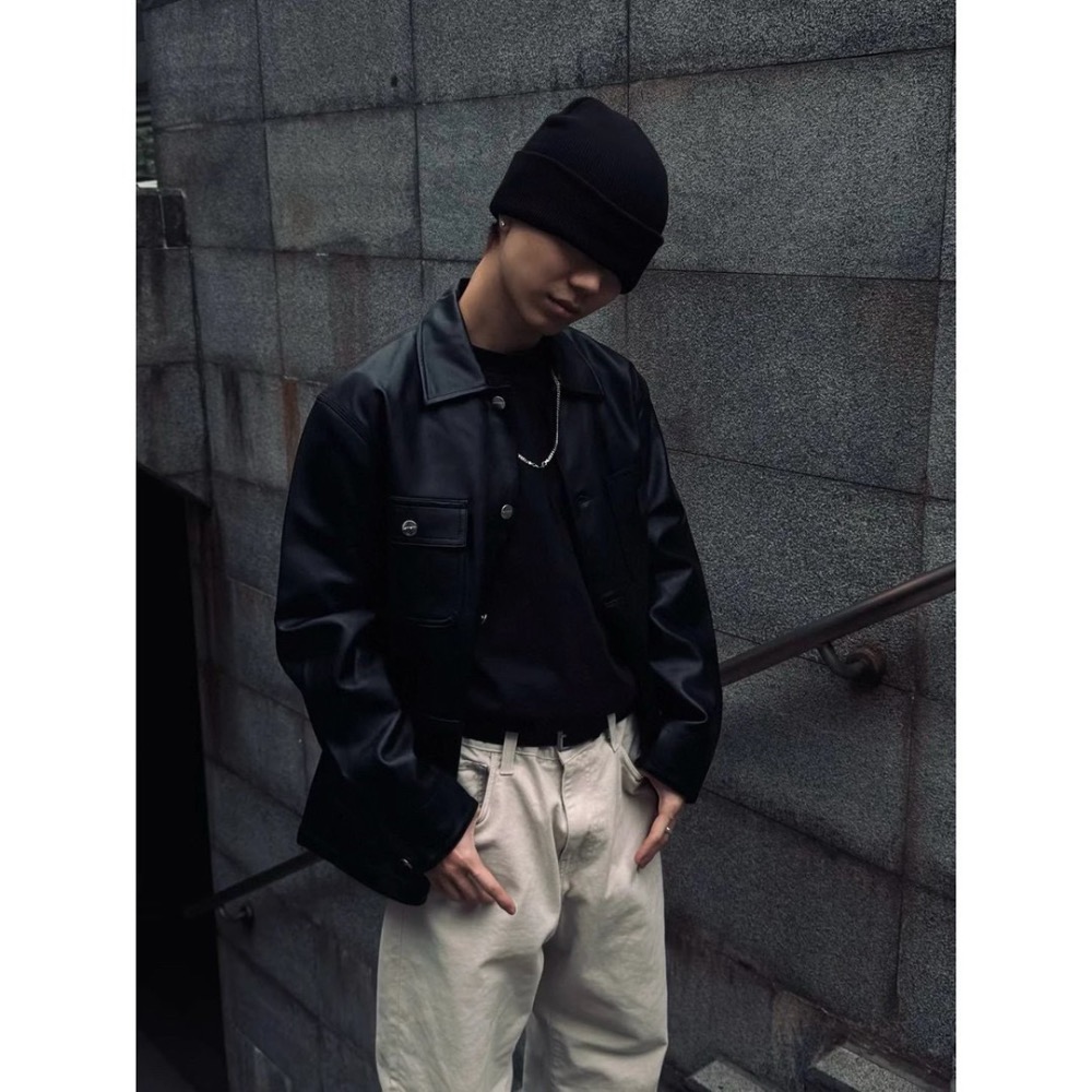 Carhartt密西根經典皮標  多口袋皮衣 男女同款-細節圖4