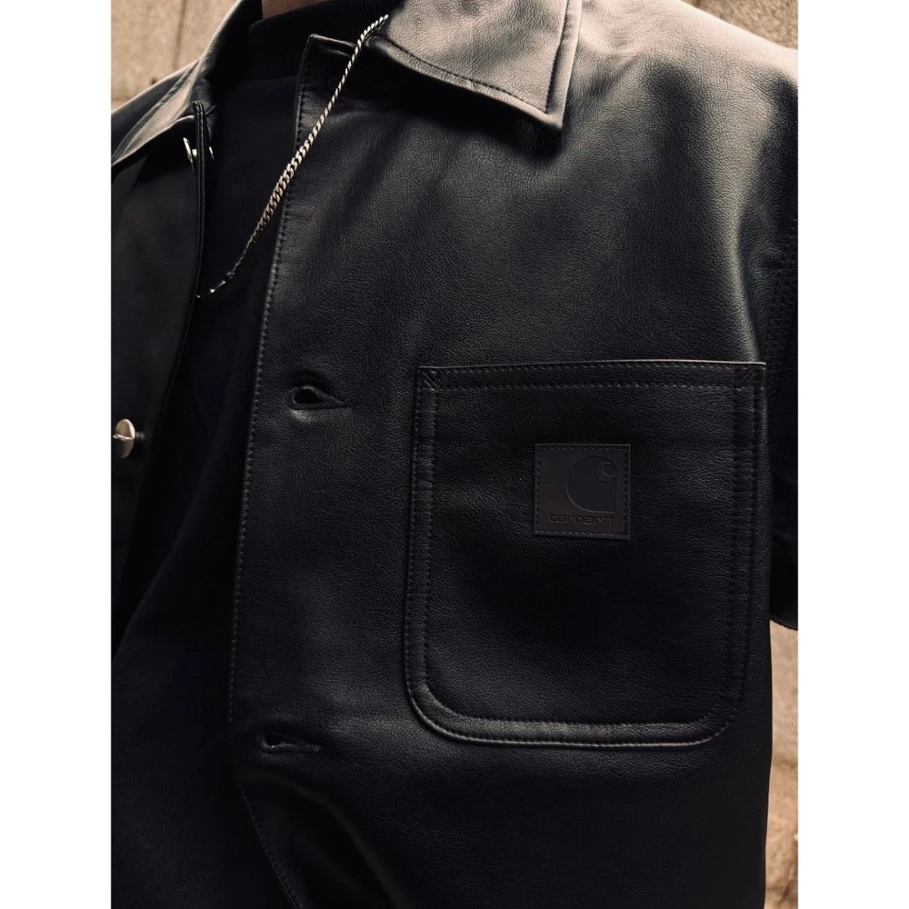 Carhartt密西根經典皮標  多口袋皮衣 男女同款-細節圖5