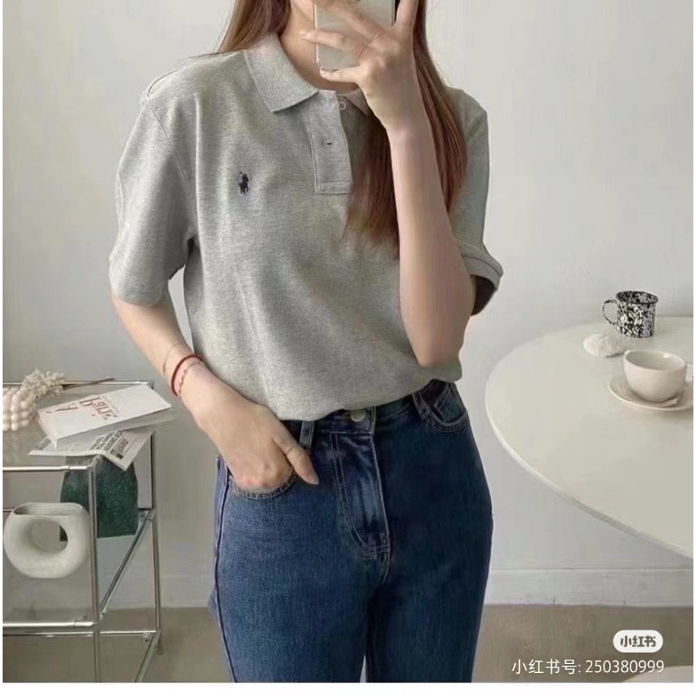 男女款12色經典基礎百搭 拉夫Ralph 經典小馬刺繡翻領短袖POLO衫-細節圖6