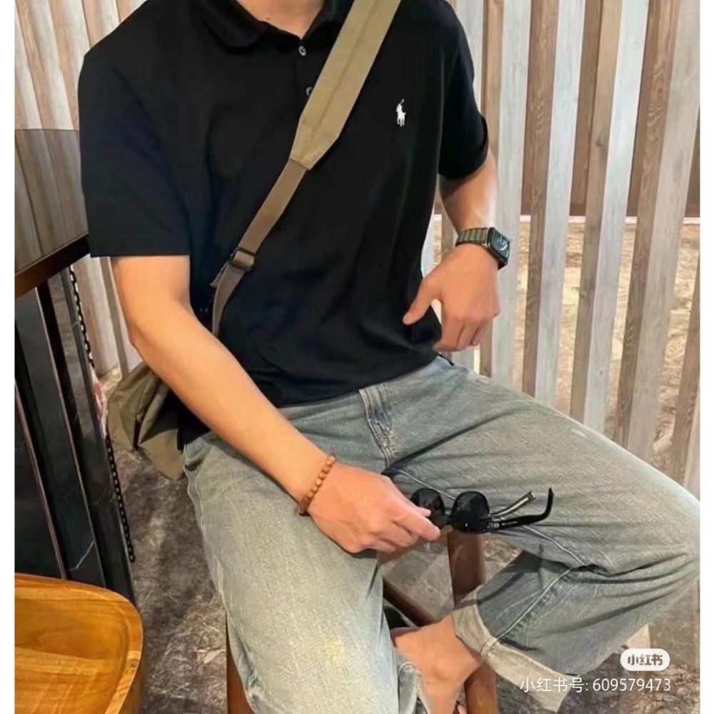 男女款12色經典基礎百搭 拉夫Ralph 經典小馬刺繡翻領短袖POLO衫-細節圖8