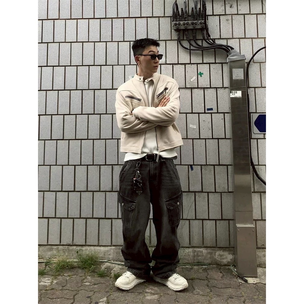 刷白貓抓口袋牛仔長褲-細節圖6